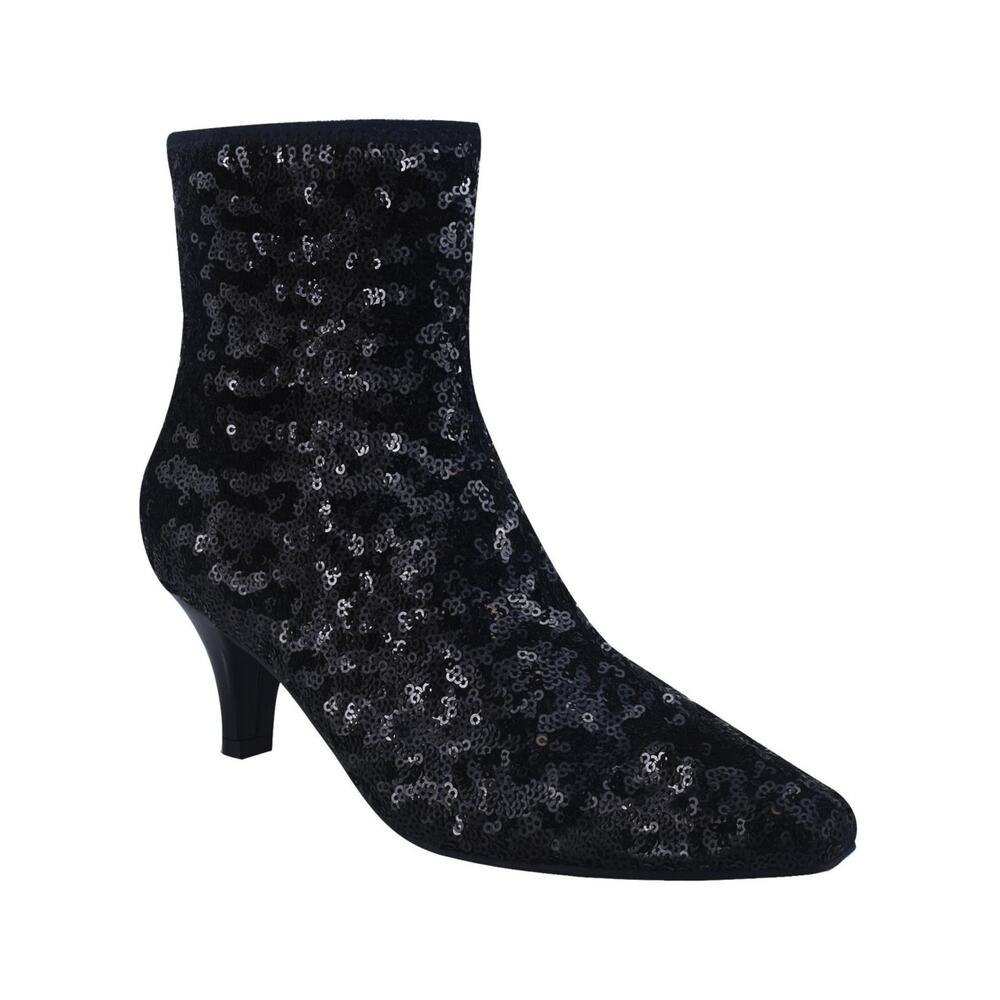 Impo Women's Naja Sequin Stretch Dress Booties, Black Size 6.5M